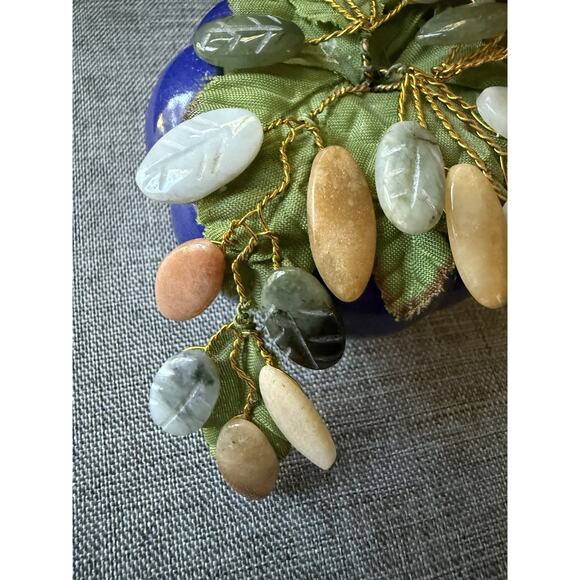 Semi Precious Stone Ceramic Brass Wire Paperweight Asymmetrical Boho Asian Decor - Picture 9 of 9